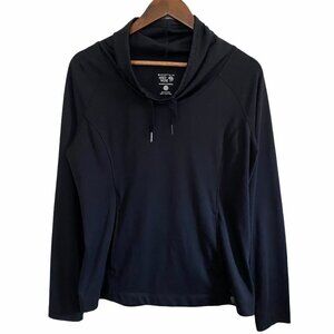 Mountain Hardware Women's Black Funnel Neck Wool Blend Sweatshirt Size Medium